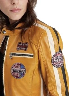 REXY BLOUSON CUIR FEMME STYLE BIKER 