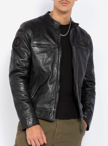 BLOUSON MOTARD BAGDE SCHOTT HOMME LCNEWPORTBD