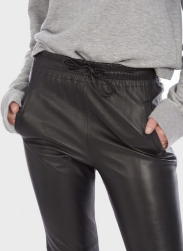 PANTALON JOGPANT CUIR VÉRITABLE NOIR GIFT