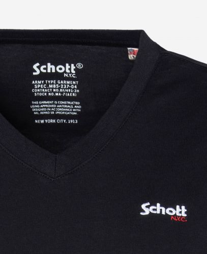 TS TSLOGOCASUALV NOIR  SCHOTT HOMME 