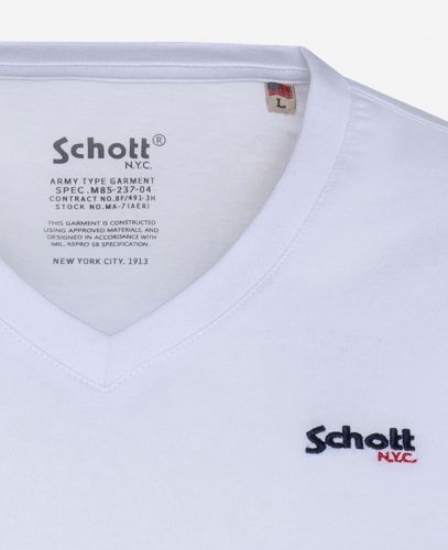 TS TSLOGOCASUALV BLANC SCHOTT HOMME 