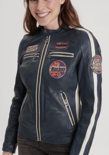 REXY BLOUSON CUIR FEMME STYLE BIKER 