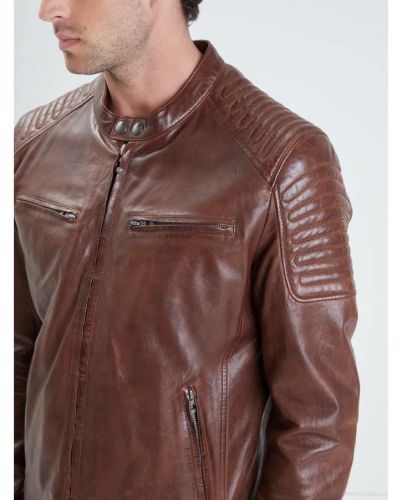 BLOUSON CUIR HOMME STIRLING MARRON 