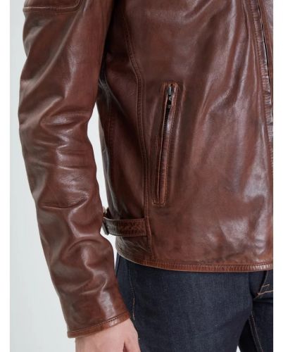 BLOUSON CUIR HOMME STIRLING MARRON 