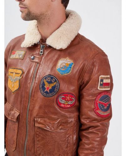  BLOUSON MYTHIC FUR SHEEP PETROL COGNAC 