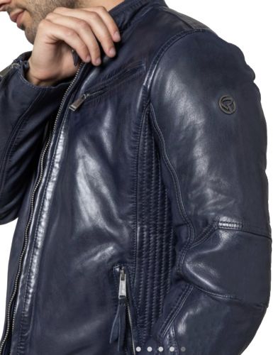 Blouson cuir Redskins homme TRUST VICTORY NAVY BLUE