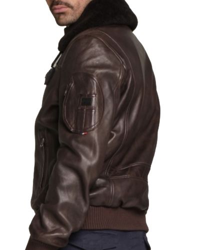 Blouson cuir homme Redskins Rafal Ycon marron.