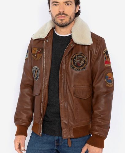 LCFLIGHTWX23 BLOUSON PILOTE EN CUIR col amovible