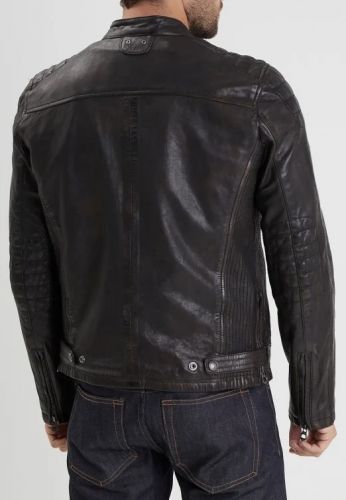 BLOUSON CUIR AVEC RENFORT SUR LES EPAULES