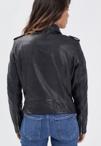 PALOMA BLOUSON CUIR AGNEAU NOIR