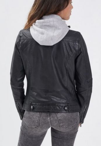 BLOUSON CUIR SILENE CAPUCHE AMOVIBLE ROSE GARDEN