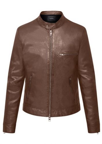 BLOUSON BOBBY COGNAC CUIR AGNEAU
