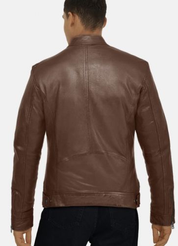 BLOUSON BOBBY COGNAC CUIR AGNEAU