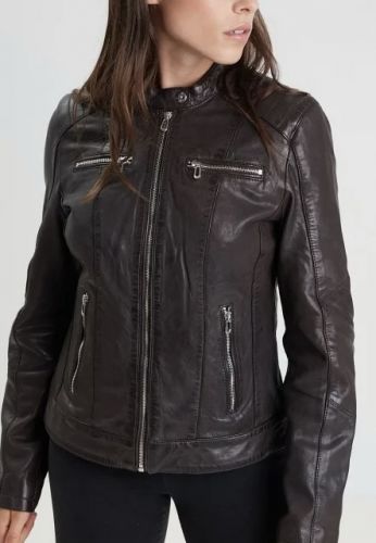 JODYTA CUIR FEMME COL BIKER