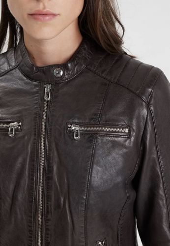 JODYTA CUIR FEMME COL BIKER