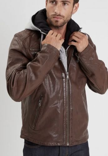 WINSTON CUIR HOMME CAPUCHE AMOVIBLE