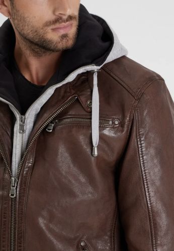 WINSTON CUIR HOMME CAPUCHE AMOVIBLE