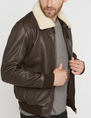 BLOUSON PILOTE AGNEAU GIORGIO RAFAEL MARRON