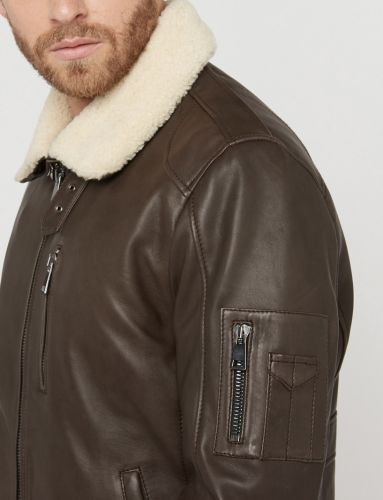 BLOUSON PILOTE AGNEAU GIORGIO RAFAEL MARRON