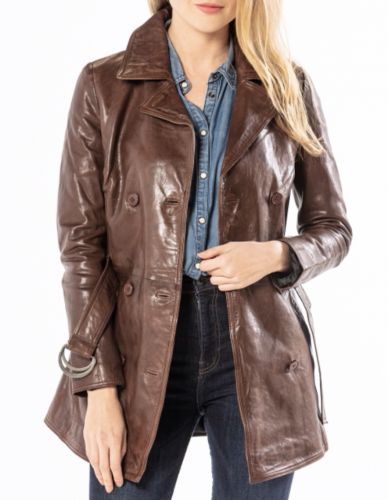 Veste Cuir Rose Garden Anna Brown