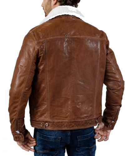 BLOUSON PATROL REDSKINS CUIR HOMME