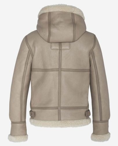 BLOUSON BOMBARDIER SCHOTT FEMME CAPUCHE BEIGE LCW1257H