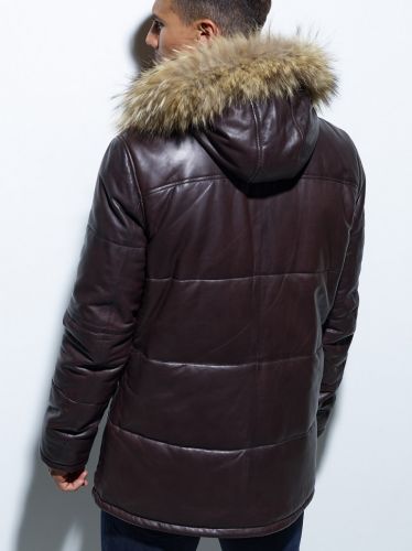 DOUDOUNE CUIR AVALANCHE CAPUCHE AMOVIBLE