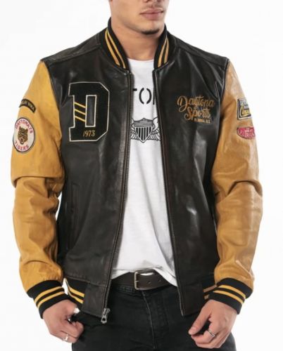 BOMBER CUIR DAYTONA 73 BOMBERY BADGES