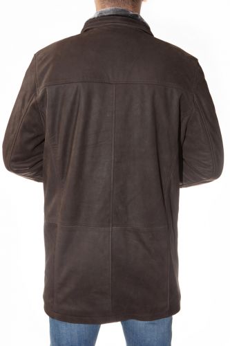 Veste cuir homme Revacuir Frank marron.