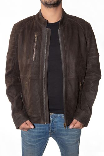 Blouson cuir homme Revacuir Raymond marron.