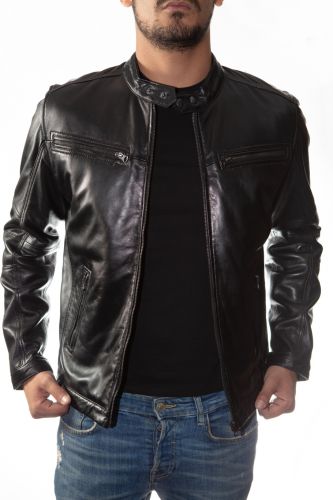 Blouson cuir homme Revacuir Aaron noir.