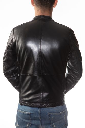 Blouson cuir homme Revacuir Aaron noir.