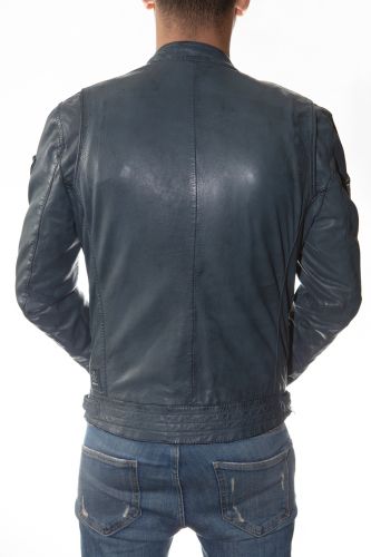 Blouson cuir homme Redskins Reese cobalt ice