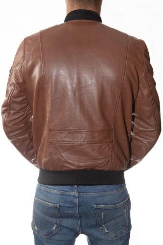Blouson cuir homme Redskins Sellers casting cognac.