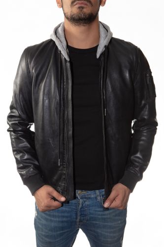 Blouson cuir homme Redskins Sellers casting black.