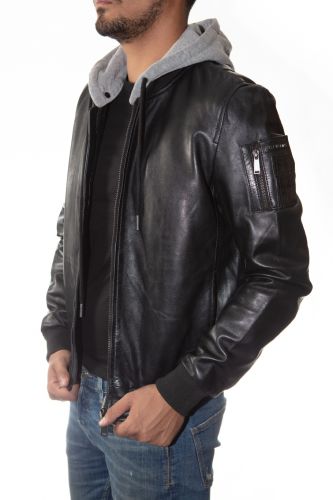 Blouson cuir homme Redskins Sellers casting black.