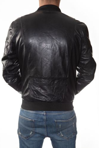 Blouson cuir homme Redskins Sellers casting black.