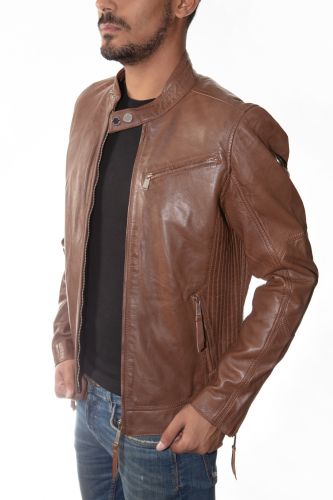 Blouson cuir homme Redskins Trust cognac.