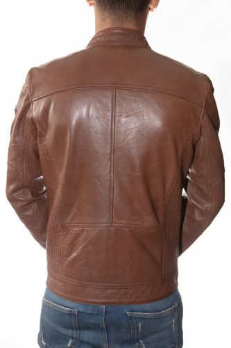 Blouson cuir homme Redskins Trust cognac.