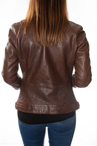 Blouson cuir Rose Garden Silene bison