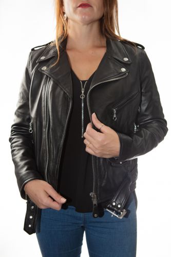 Perfecto cuir femme Schott LCW8600 noir.