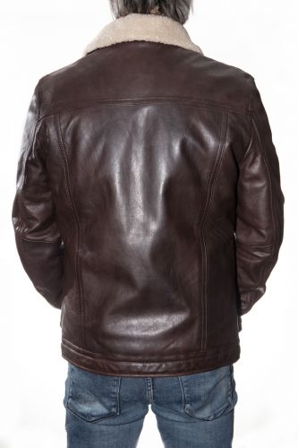 Veste cuir homme Oakwood Sheriff marron