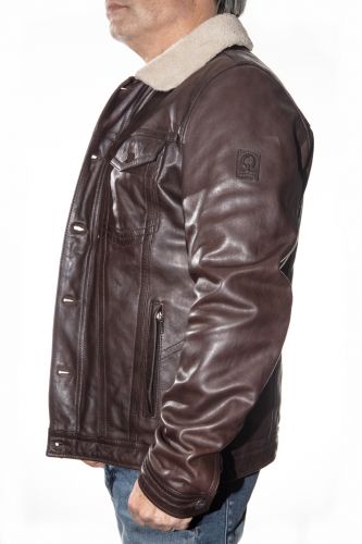 veste en cuir pour homme fourrée