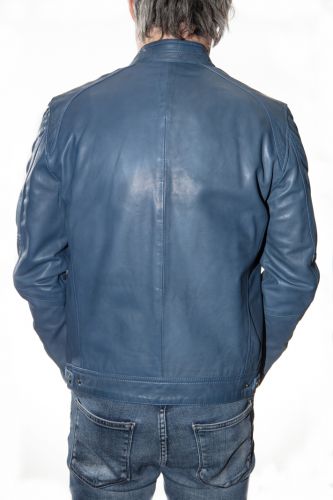 Blouson cuir homme Daytona73 Emerson light blue