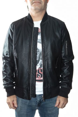 Blouson cuir homme LADC Marco Milan noir