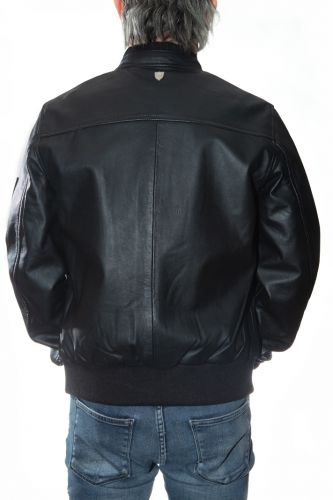 Blouson cuir homme LADC Marco Milan noir