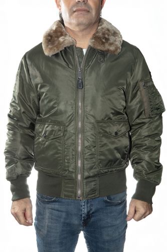 blouson pilote pour homme schott ohara kaki