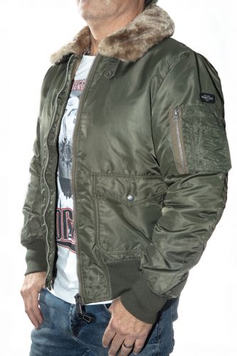 Blouson pilote homme Schott Ohara kaki