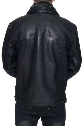 Blouson cuir pour homme Schott LC8100A noir.