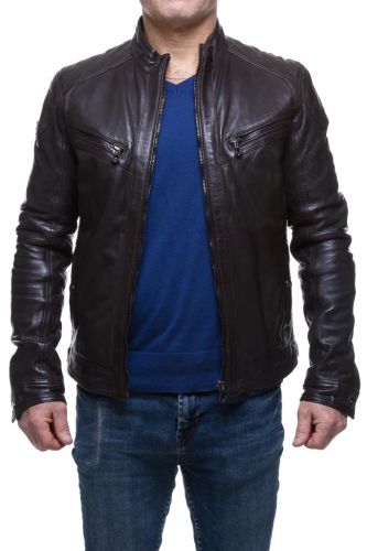 Blouson cuir Daytona Henryk  marron.